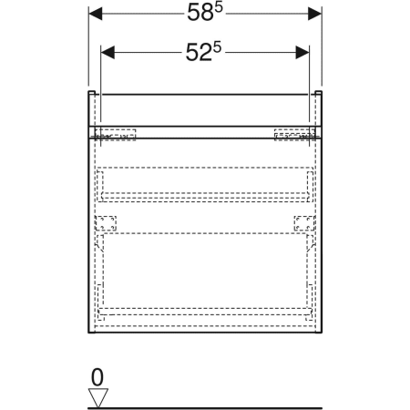 501.905.JK.1 Шкафчик для раковины Geberit Renova Plan, с одним выдвижным ящиком и одним внутренним выдвижным ящиком Geberit  - Вид №47