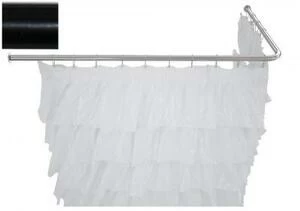 Карниз для ванны Aquanet угловой Г-образный 150x70 черный