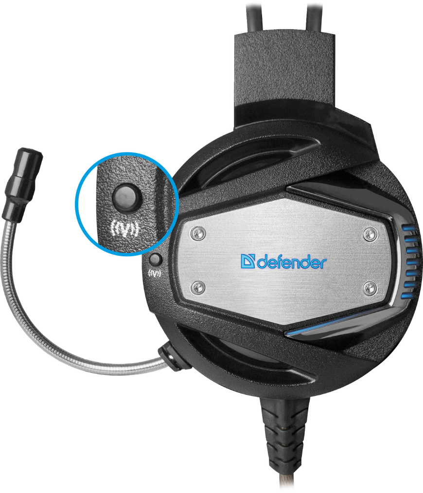 64150 игровая гарнитура warhead g-500 коричневый+черный, кабель2,5 м Defender Santreyd  - Вид №3