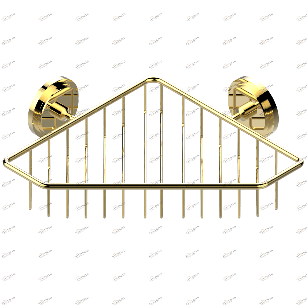 G2M-3623 Мыльница-сетка большая угловая с фланцами 200 x 200 мм Thg-paris Faubourg - чёрный фарфор - с рукоятками Золото G2M-3623 CAT.F