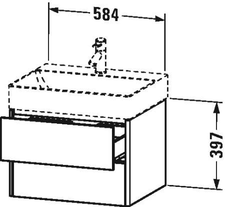XS416107575 Тумбочка подвесная XSquare #XS4161 584 x 460 мм Лен, декор Duravit - Вид №1