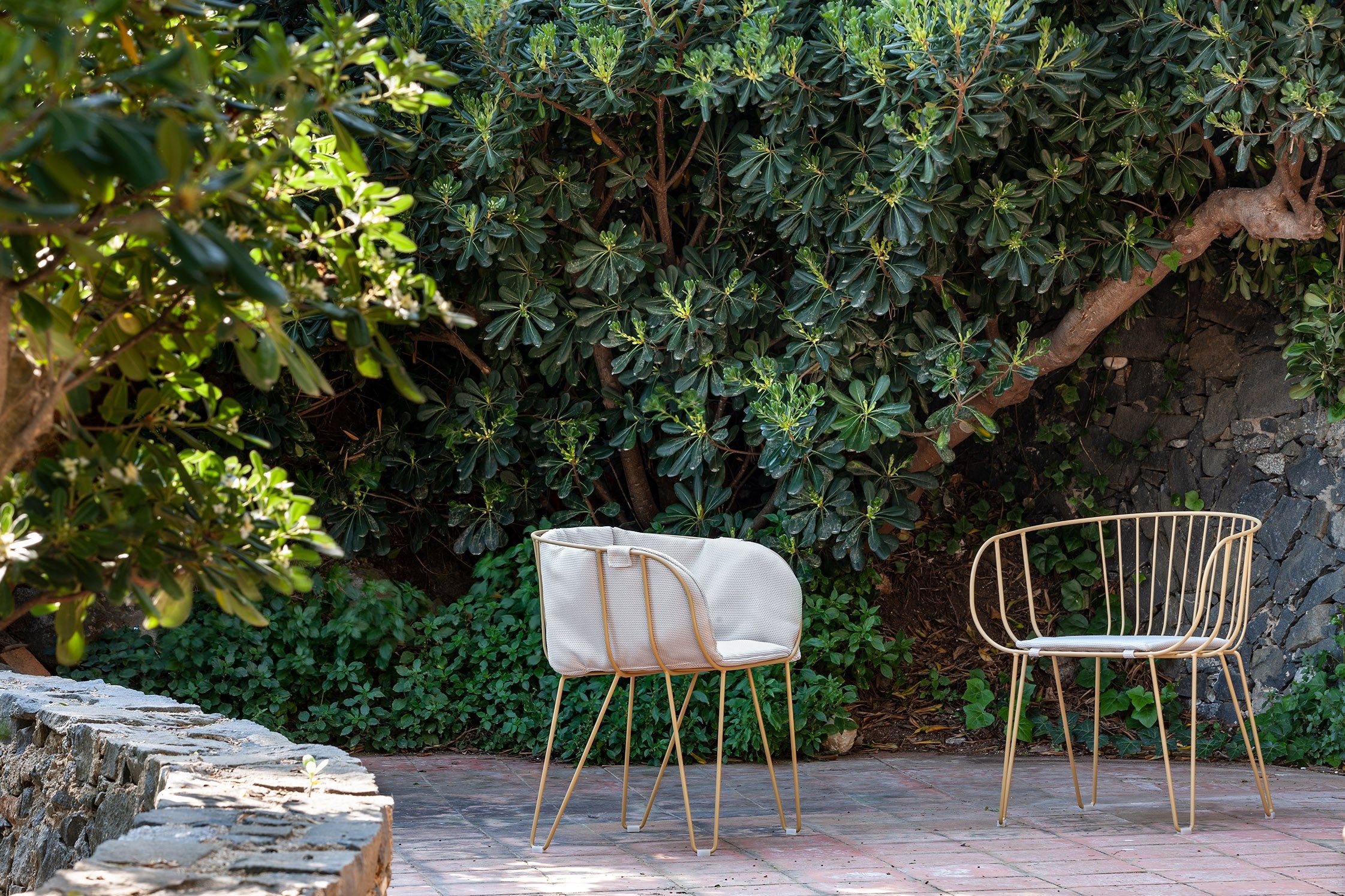 Стул для сада из оцинкованной стали с подлокотниками iSimar оливковое дерево ARCH-00119545 - Вид №1