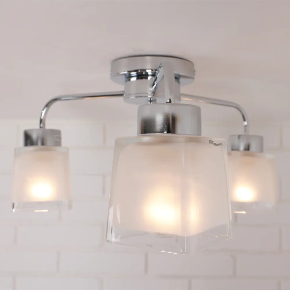 Люстра потолочная «Cerda» 3 лампы 10 м² цвет серебристый SCHAFFNER STLM-2187359 - Вид №8