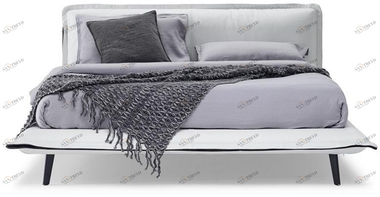 Natuzzi Двуспальная кровать с обивкой из ткани sun-id-1376677