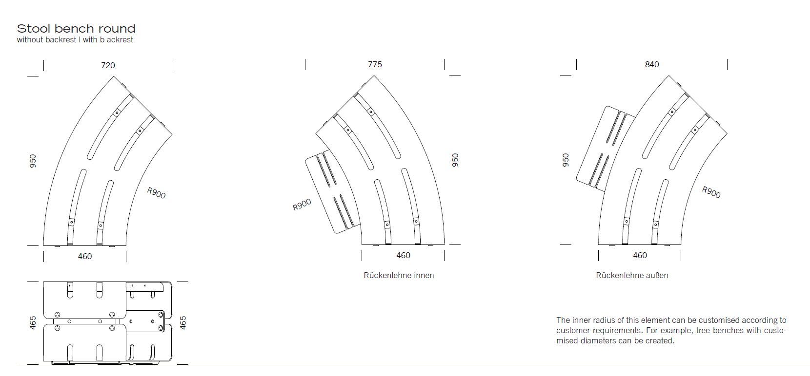 Модульная изогнутая скамья из нержавеющей стали BENKERT BANKE LINESCA ARCH-00096988 - Вид №16
