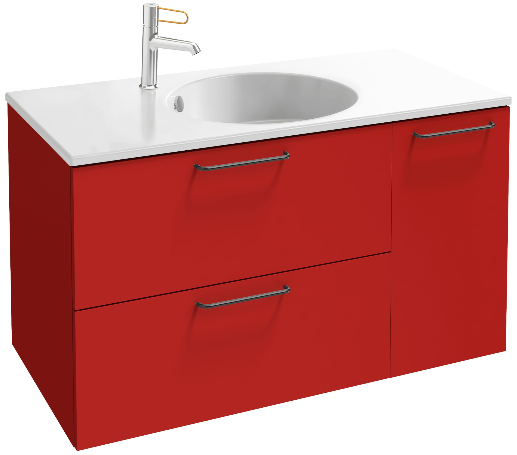 EB2543-R9-E52 Тумба под столешницу 90 см, 2 ящика/1 дверца, черная ручка JACOB DELAFON ODÉON RIVE GAUCHE ODEON RIVE GAUCHE