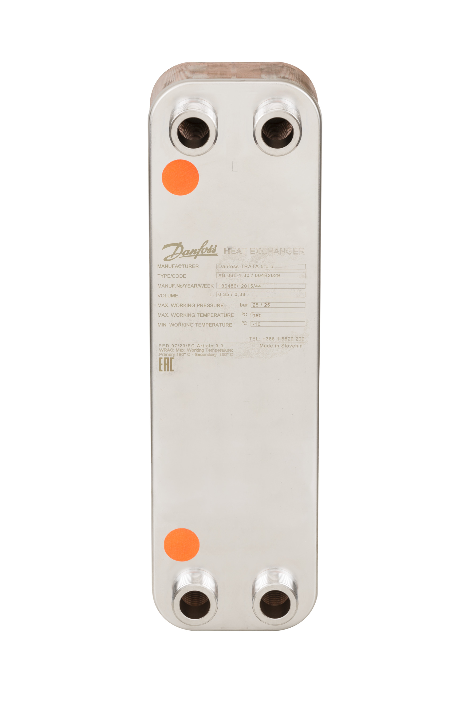 Danfoss Паяный пластинчатый теплообменник серии XB06 XB 06L-1 40 паяный пласт. теплообменник 004B2031  - Вид №5