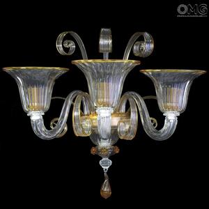 1278 ORIGINALMURANOGLASS Настенный светильник Бра Фоскари Янтарь - Пастораль - муранское стекло OMG 30 см