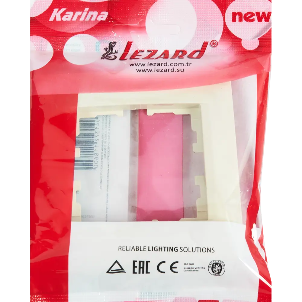 Рамка для розеток и выключателей Lezard Karina 1 пост горизонтальная цвет кремовый STLM-2092248 - Вид №3