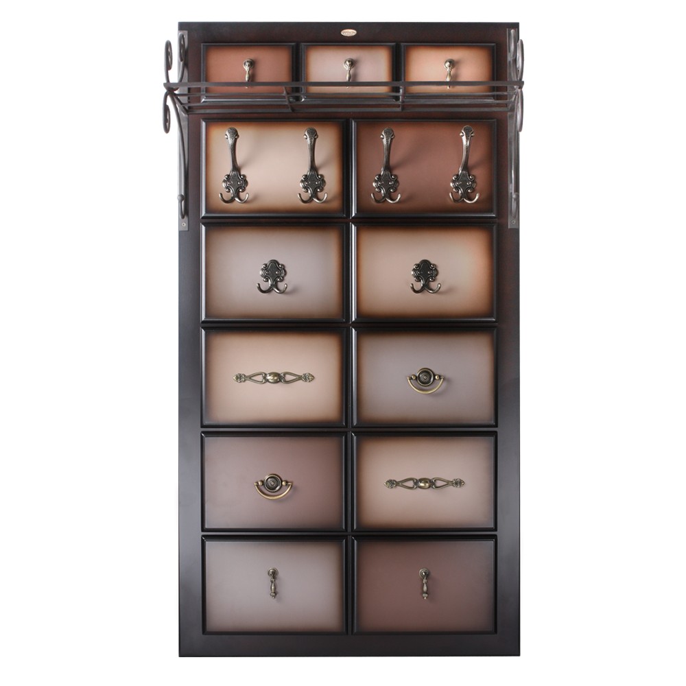 15004 Вешалка настенная Пандора 3 Орех Оберджин Шоколад BOGACHO 4627139508533