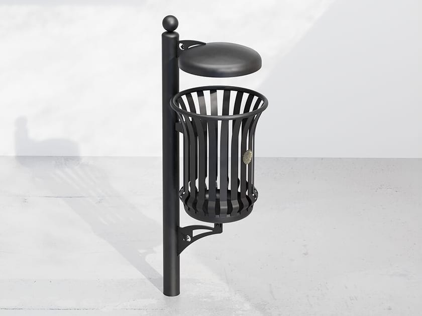 Наружная металлическая корзина для мусора с крышкой DIMCAR ARCH-00068559