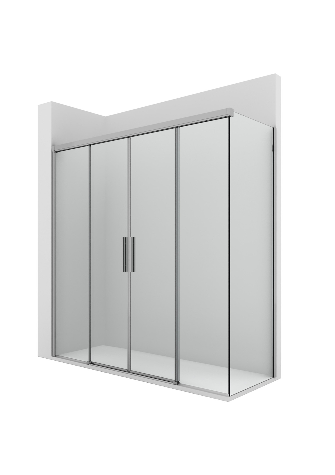 AM278.........+AM281......... L4 + LF-F - Душевая панель с 2 раздвижными створками + 2 неподвижными створками + 1 неподвижная сторона ROCA Fusion