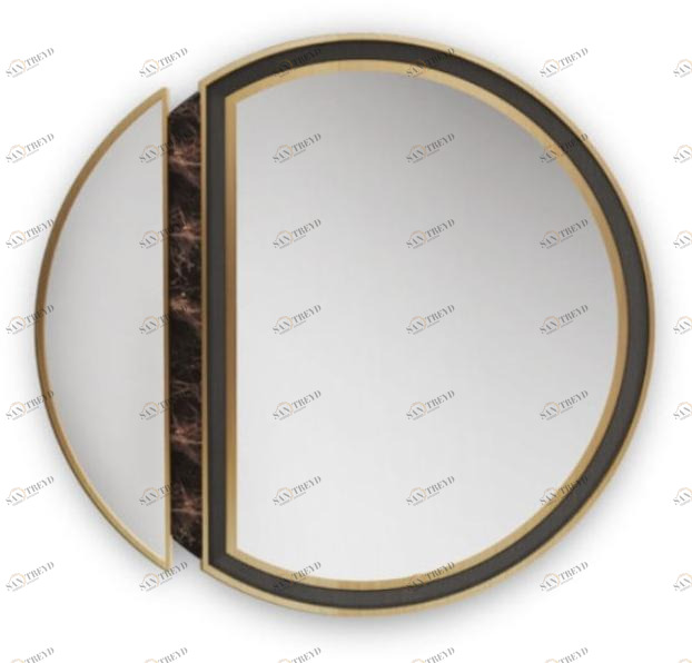 Porustudio Круглое зеркало из латуни с настенной рамой sun-id-1370963