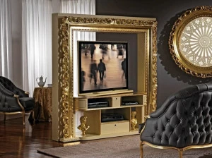 Vismara Design Двухсторонняя поворотная деревянная тумба под ТВ с системой управления кабелями Classic