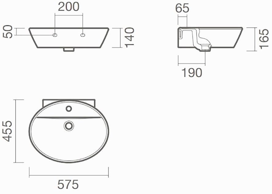S10015836200000 Подвесная раковина настенная прямоугольная Sanitana  белая  - Вид №1
