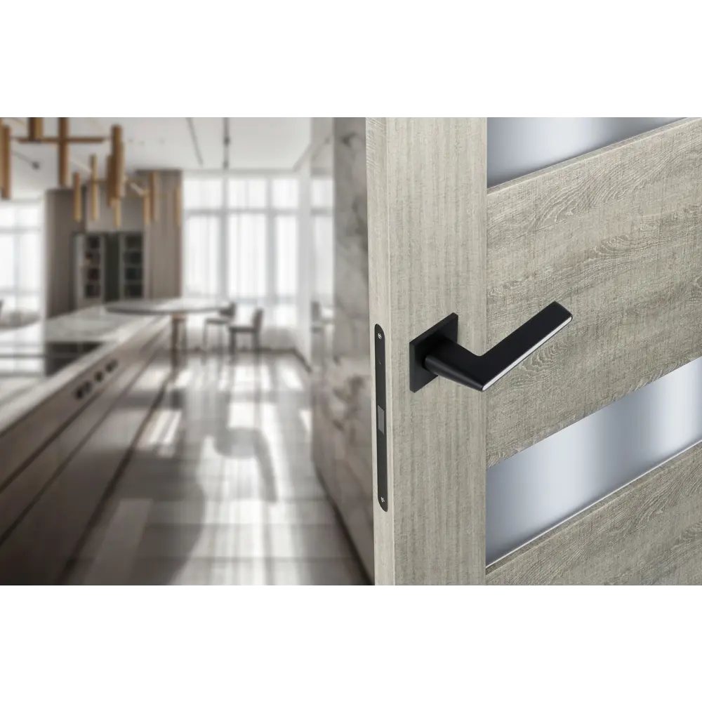 Дверные ручки EDSON EDS-130B-Q2 на розетке, черные 85170365 STLM-0059383 - Вид №5