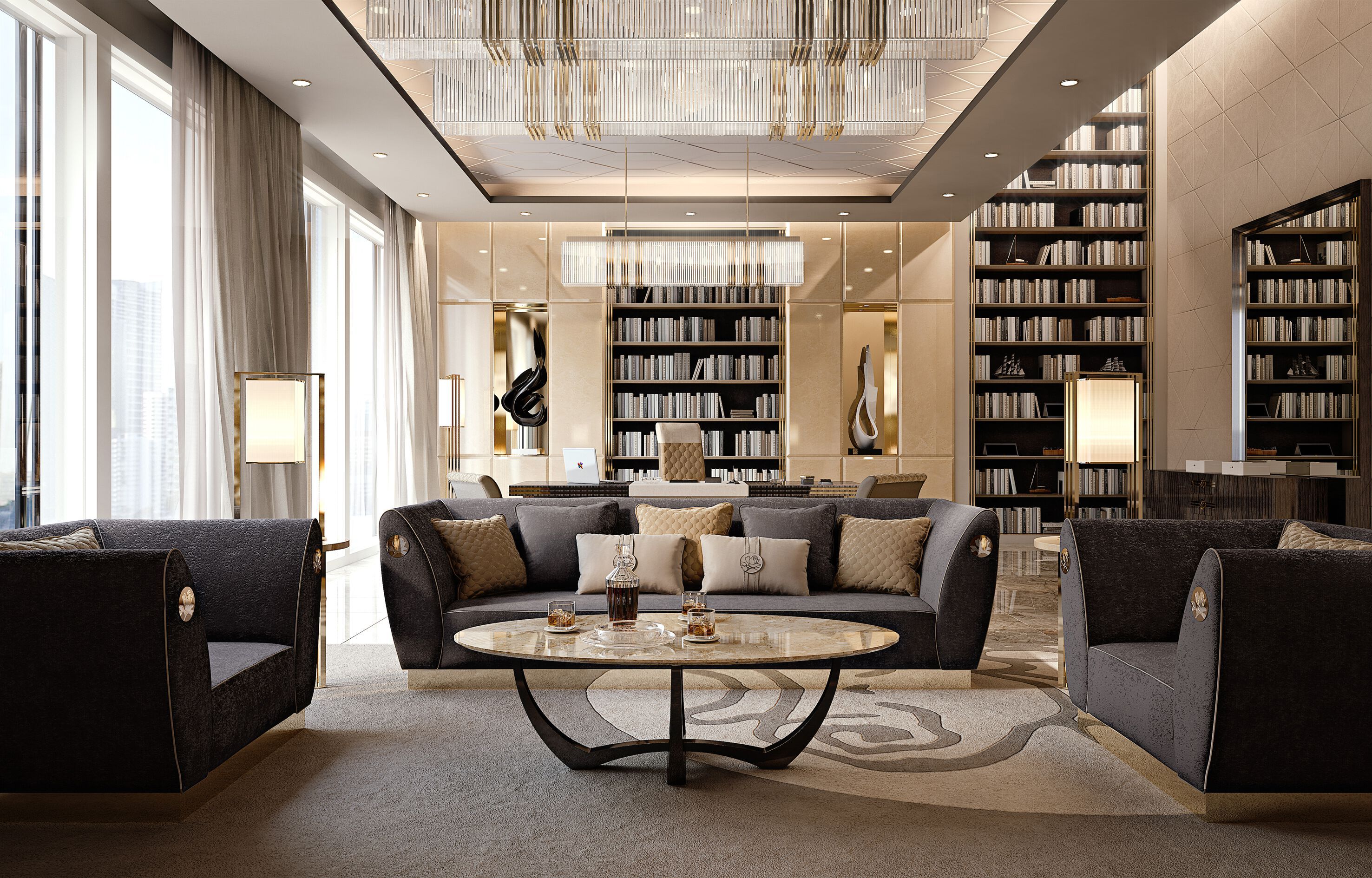 3-местный тканевый диван Bizzotto Italia Symphony-Infinity ARCH-00048073 - Вид №3