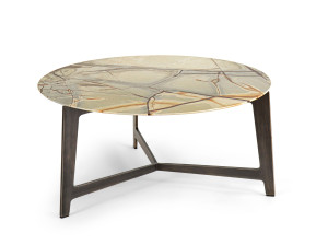 Круглый мраморный журнальный столик для гостиной