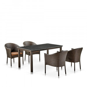 T256A/Y350A-W53 4PCS Brown Комплект плетеной мебели T256A/Y350A-W53 Brown 4Pcs Afina