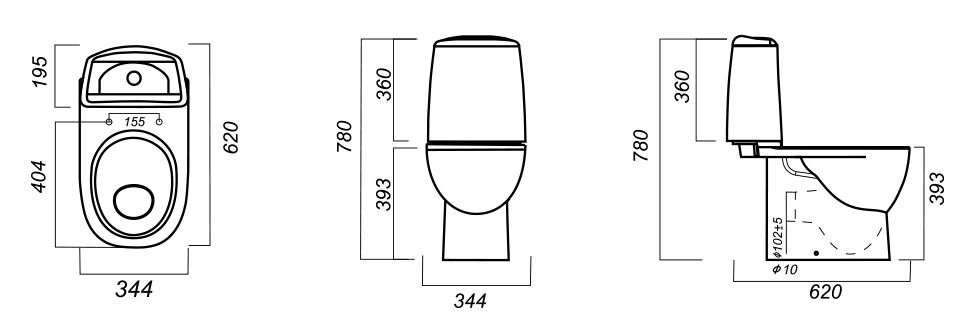 13824 Компакт унитаз с бачком Белый Лобненский Стройфарфор  Россия  - Вид №5