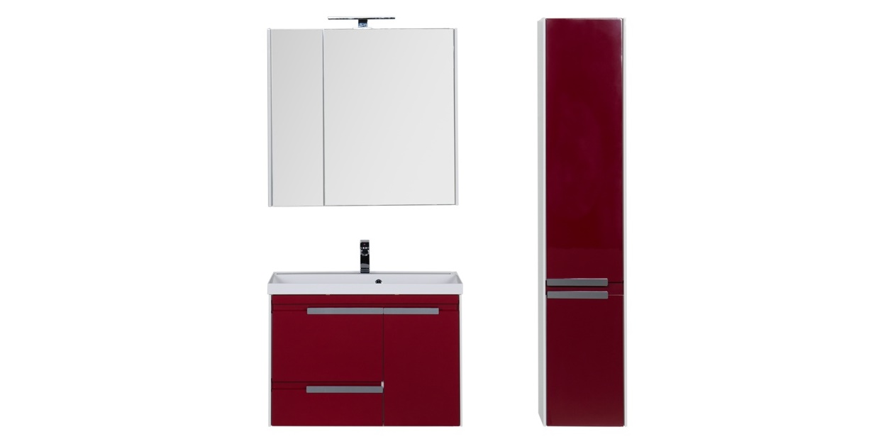 Комплект мебели Aquanet Тиволи 80 бордо 00180565 - Вид №1