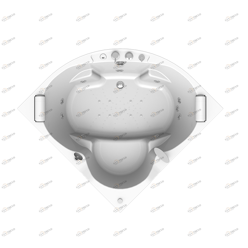 Гидромассаж "Лечебный Chrome" на ванну Сорренто 130х130 (двигатель 900 Вт, джет Джереми - 9 шт.) Radomir 1-65-2-0-2-039