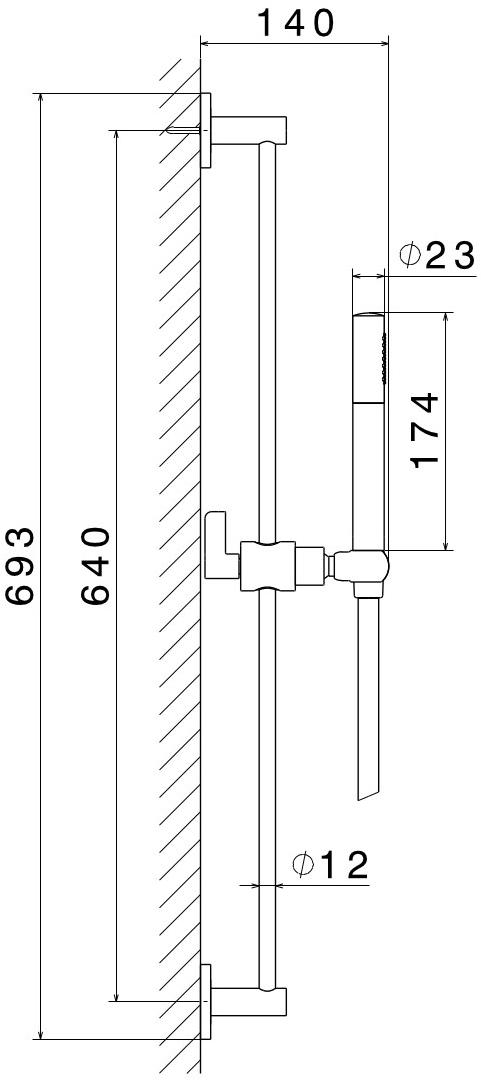 newform Поручень с ручным душем Blink chic 71056 - 71156 - Вид №2