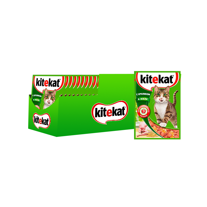 ПР0037577*28 Корм для кошек кролик в желе конс. пауч 85г (упаковка - 28 шт) Kitekat 
