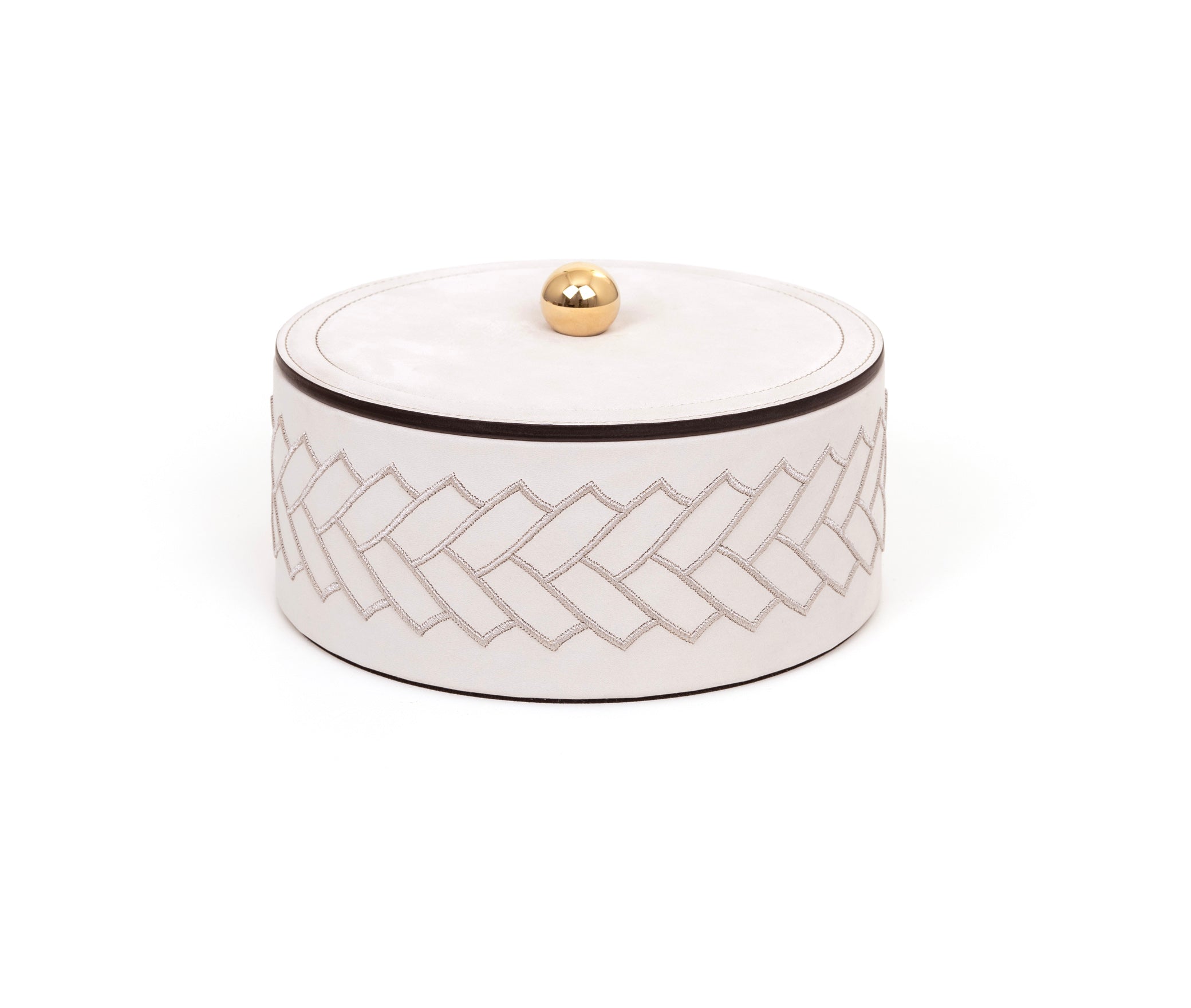 Lily Box - Ø 13XH8 см / металл-хром/нубук-кожа_кофе Pinetti 00.1680.038.015 - Вид №2