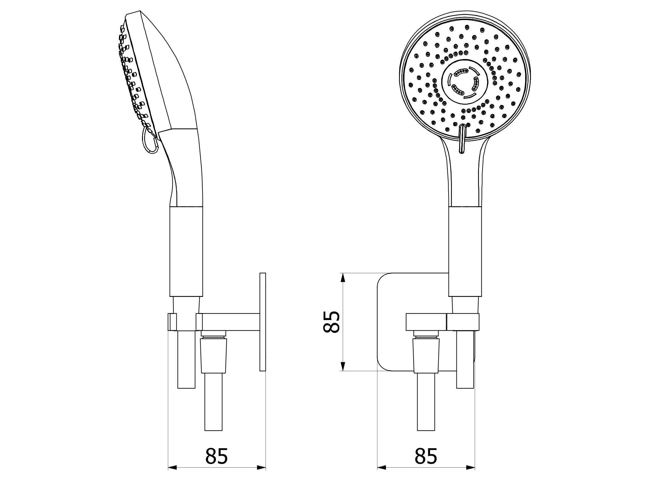Настенный ручной душ с держателем IB Shower &amp ARCH-00068970 - Вид №1