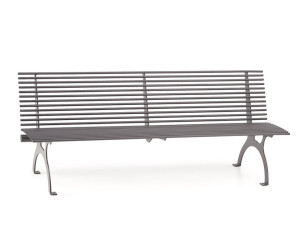 Окрашенная металлическая скамья со спинкой