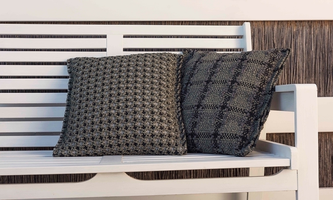 070722 Подушка GL Checks green 45x45 GAN Garden Layers - Вид №2