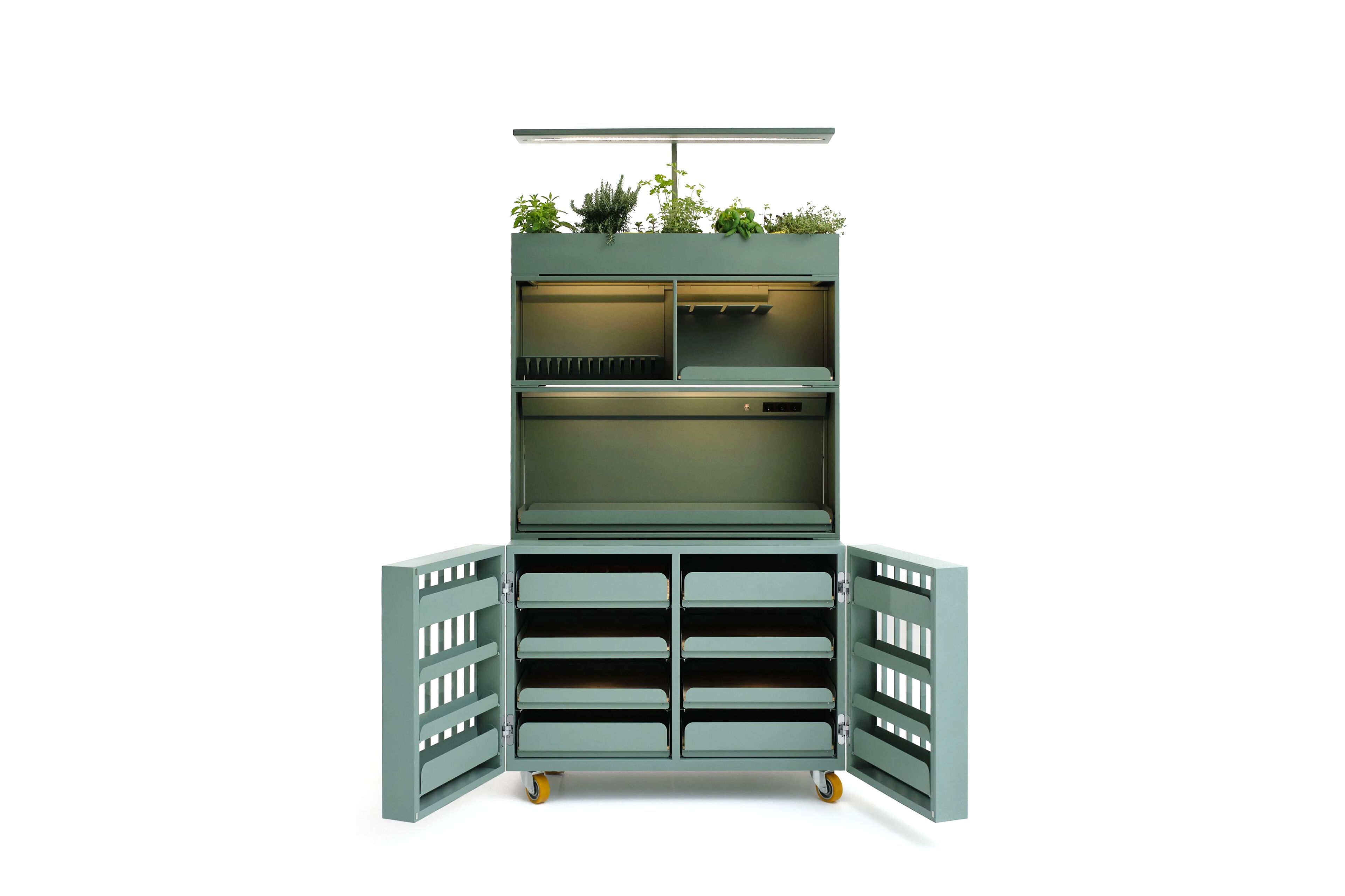 Модульный шкаф из окрашенной стали и оливкового дерева Officine Tamborrino MEMÈ ARCH-00114854 - Вид №29