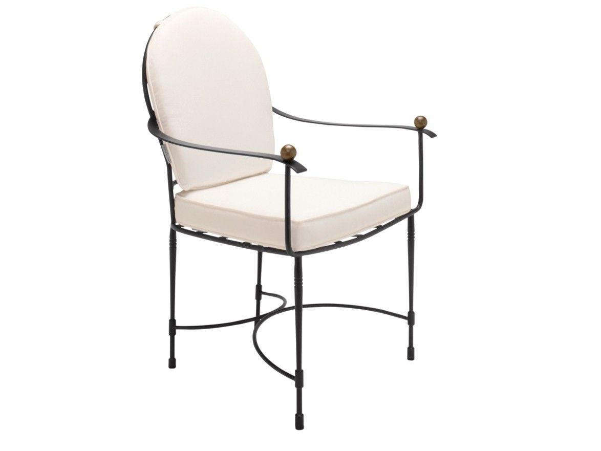 Стул медальона из нержавеющей стали с подлокотниками JANUS et Cie ARCH-00088012