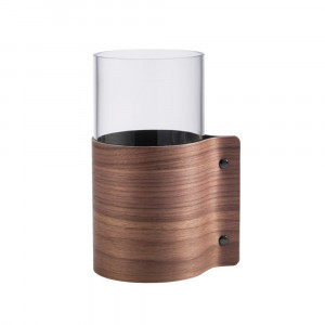 5711905515326 Ваза для цветов с деревянной отделкой 11х20см, орех BLOOMINGVILLE