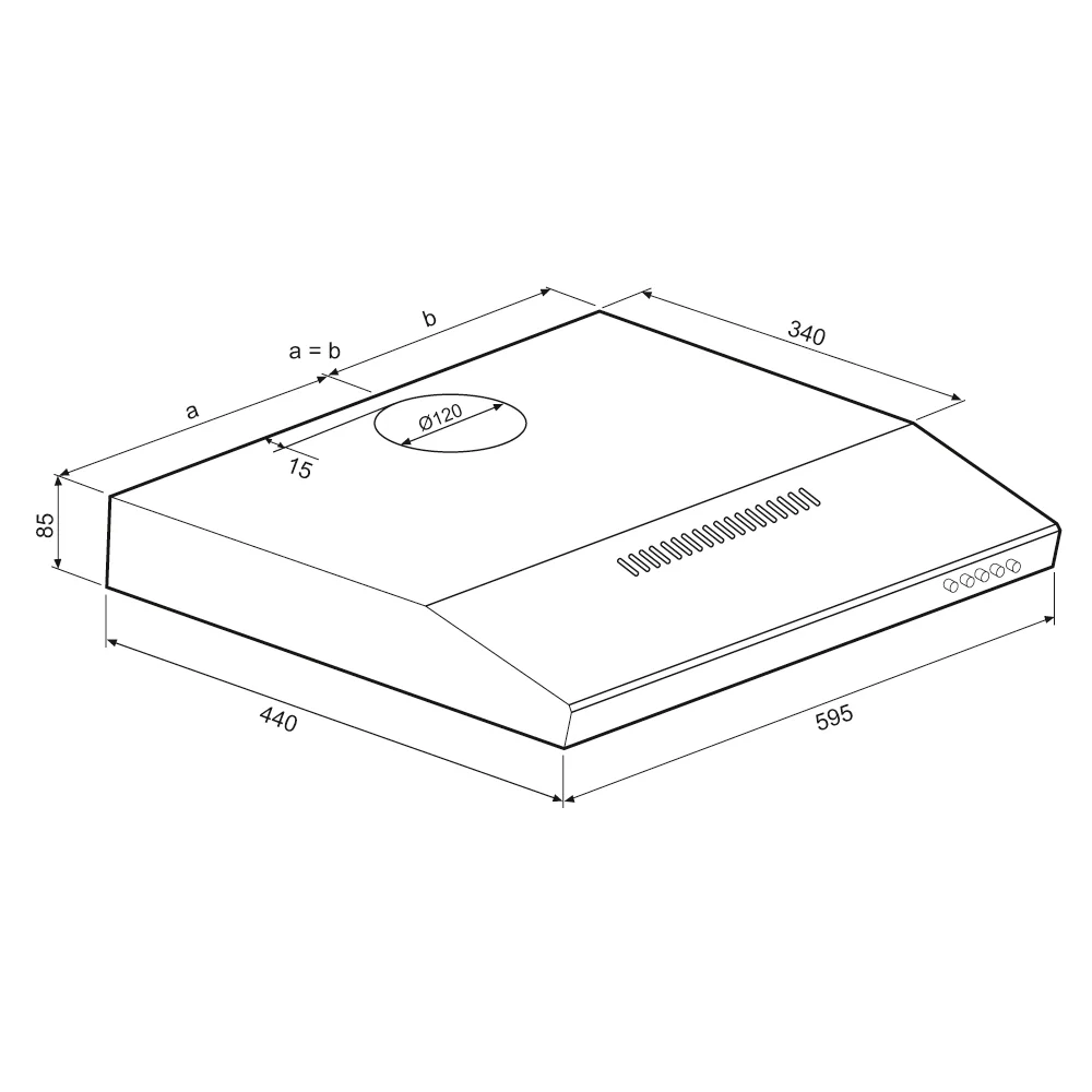 9282052 Вытяжка подвесная KRONA JILLIAN 600 black PB черный/черный KRONA1 STDN-0055119 - Вид №11