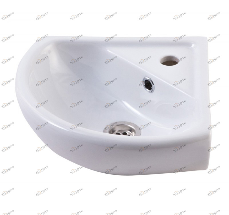 Угловой, Умывальник Подвесная раковина настенная овальная ROSA УГЛОВОЙ белая