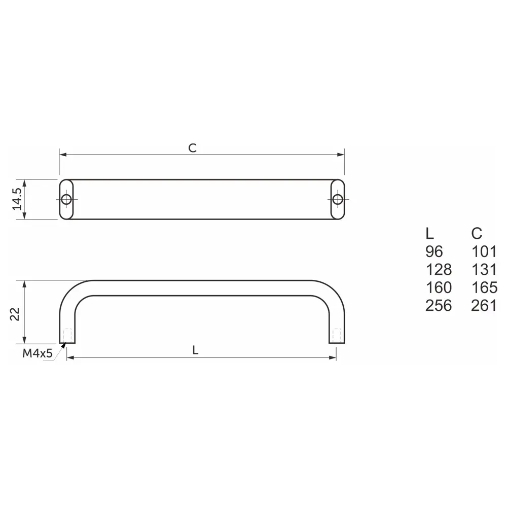 Мебельная ручка-скоба UA340-96 96 мм графит AKS STLM-2087169 - Вид №5