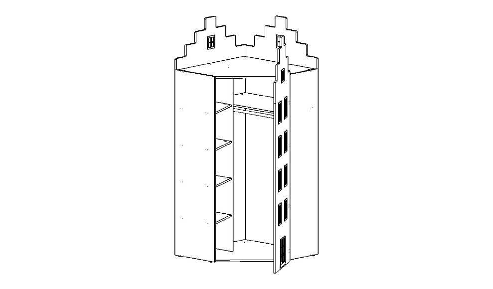 Угловой шкаф-домик детский правый "Амстердам-1" МАНДАРИН АМСТЕРДАМ 179527 Бежевый Santreyd  - Вид №4