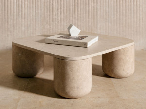 Мраморный квадратный низкий журнальный столик