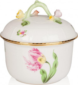 74277 Herend Сахарница 300мл "Китти" (с веточкой) Фарфор