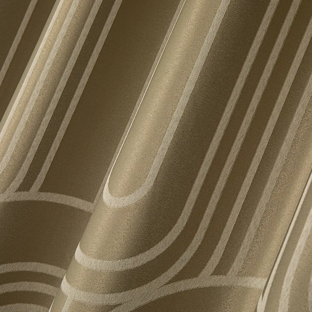 ПАВЛОВО-ПОСАДСКИЙ ШЕЛК | Штора Glamour оливковая с лентой 200x300 см 89231538 STLM-1039101 - Вид №1