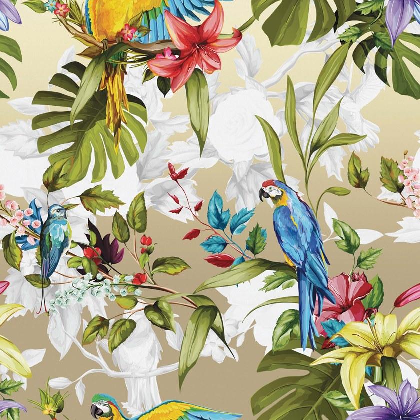 YO2 Обои на флизелиновой основе с тропическим эффектом металлик Tropical screens sun-id-1403271 - Вид №1