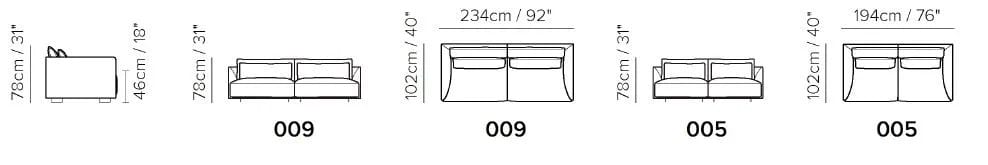 2-местный кожаный диван Natuzzi Italia Long Beach ARCH-00077524 - Вид №3