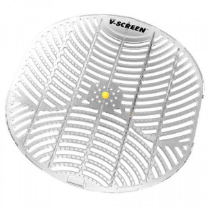V-SCREEN YELLOW (Цитрус-манго) VECTAIR SYSTEMS V-SCREEN Таблетки для писсуаров с сеткой – аромат Цитрус манго Прозрачный, Светло-серый