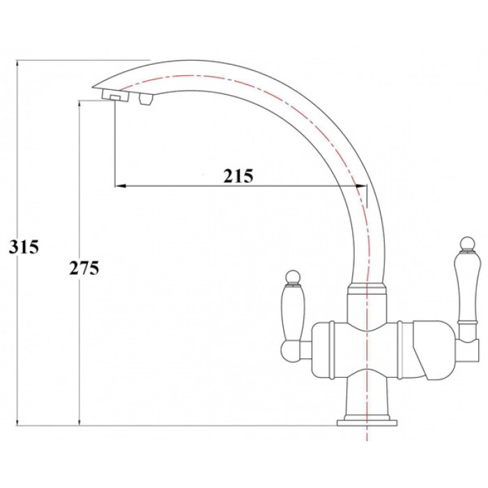 Zorg ZR 327 YF Смеситель для кухни Zorg 315х215 мм  - Вид №2