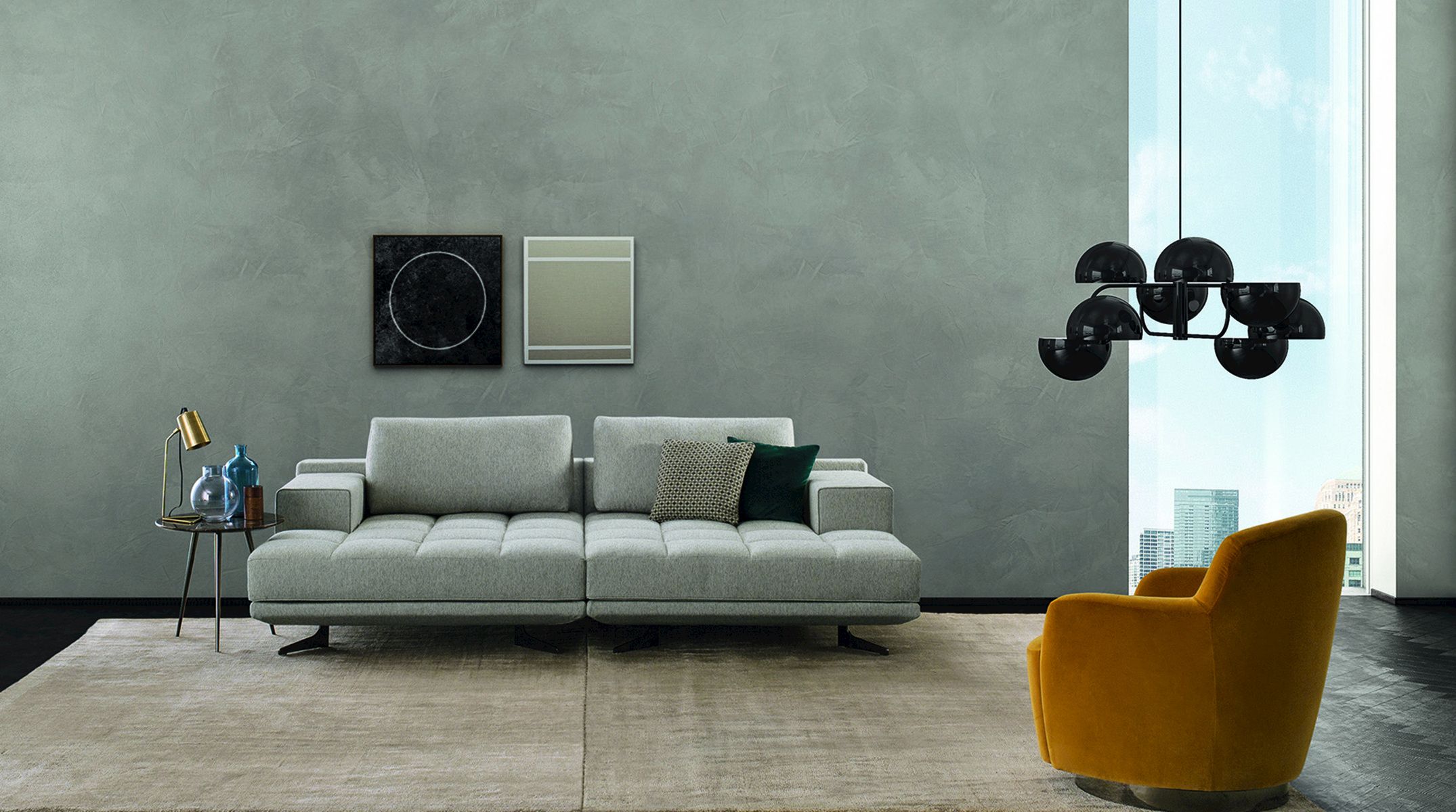 Угловой диван из ткани с полуостровом BODEMA Блейк ARCH-00066093 - Вид №3