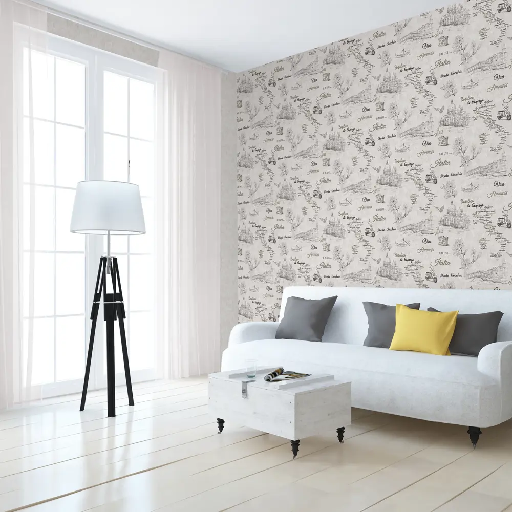 Обои флизелиновые Belvinil Флорн серые 1.06 м BV10-1016-11 Флоренция STLM-2184810 - Вид №3