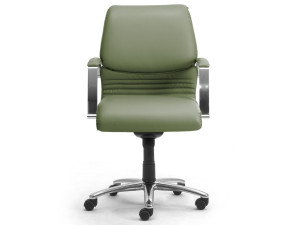 Кожаное вращающееся офисное кресло с подлокотниками