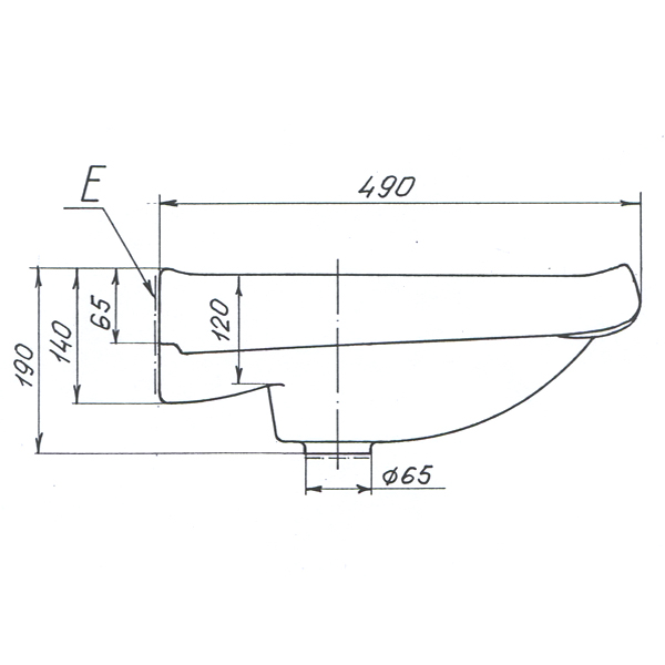 1015118 Подвесная раковина настенная прямоугольная Лобненский Стройфарфор  белая  - Вид №1